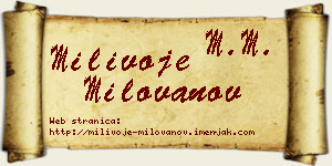 Milivoje Milovanov vizit kartica